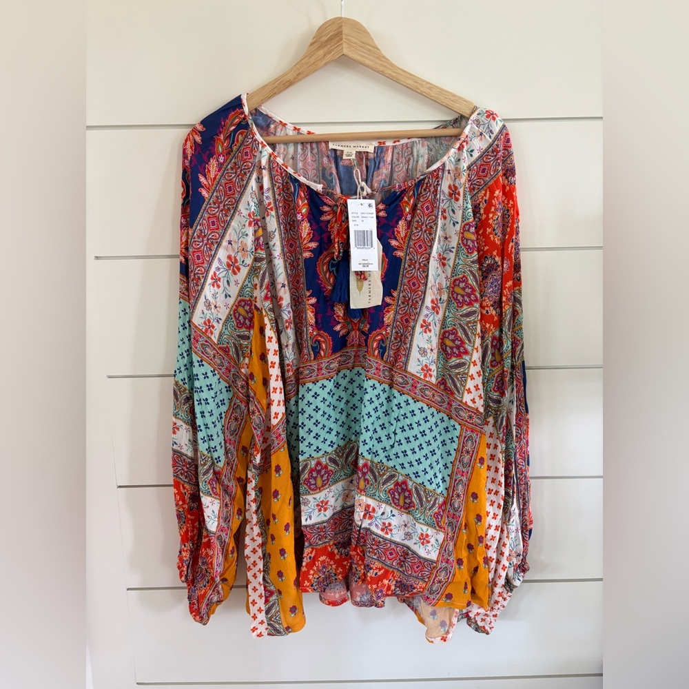 Farmers Market Colorful Top NWT